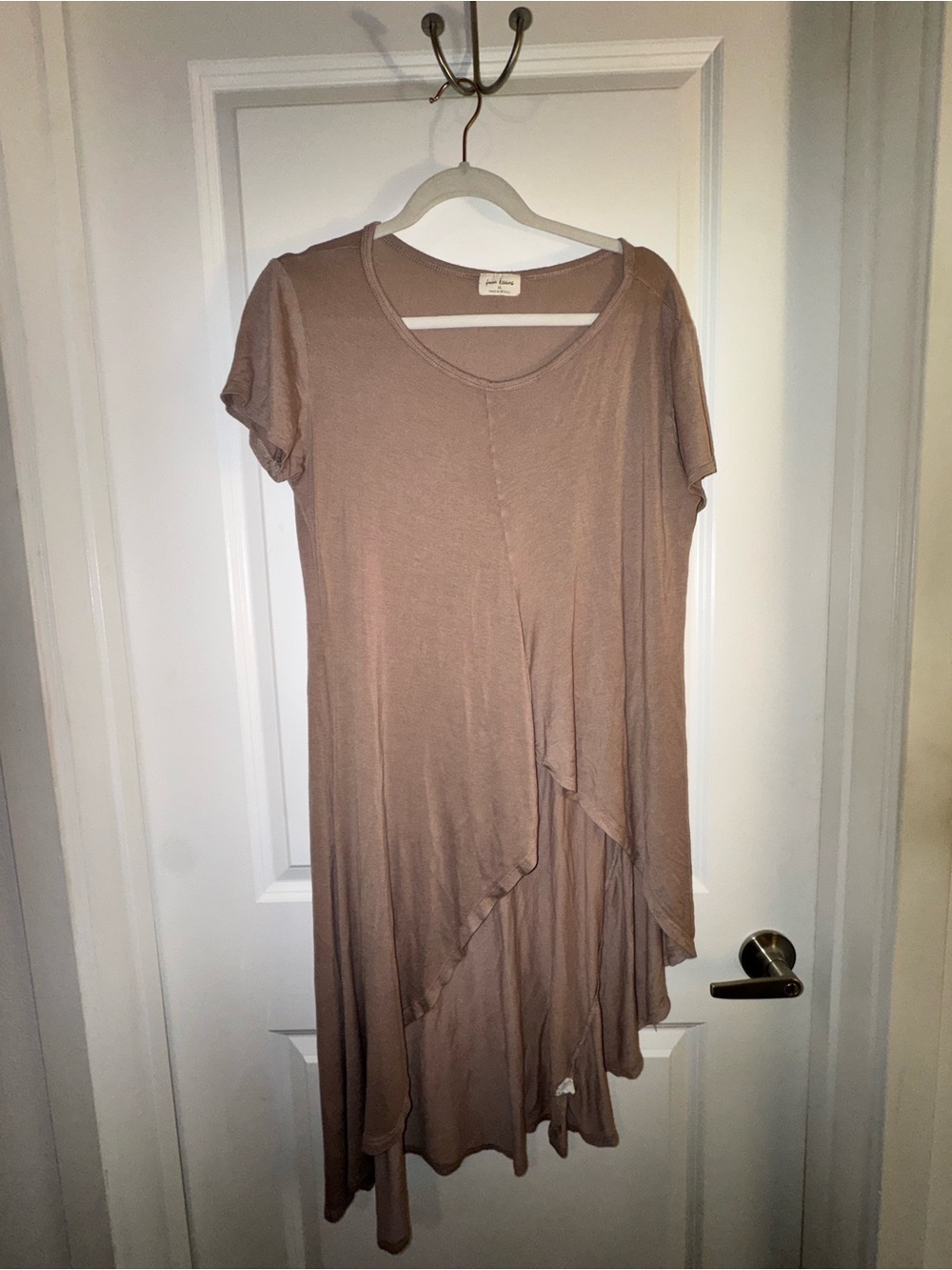 Free Kisses Mauve Asymmetric Short-Sleeve Tunic